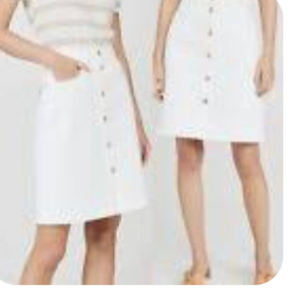 FRAME button front natural denim skirt